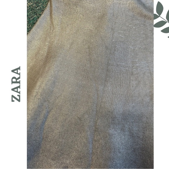 Zara Metallic Silver Flared Mini Skirt Holiday Party Pull On Size Medium - Picture 4 of 6